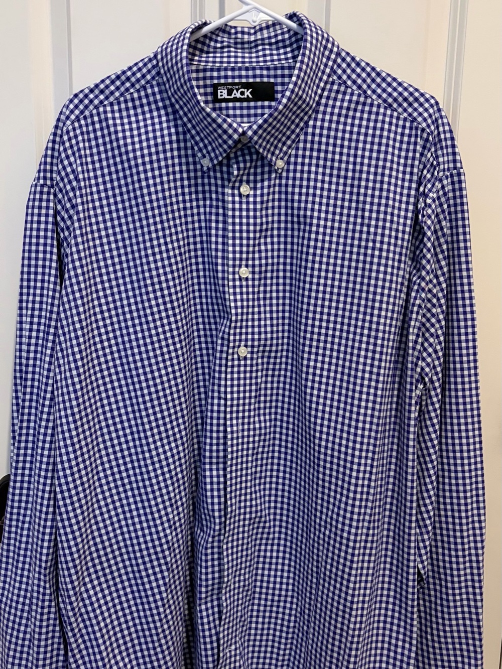 Westport Blue and White Gingham Button-Down Dress Shirt